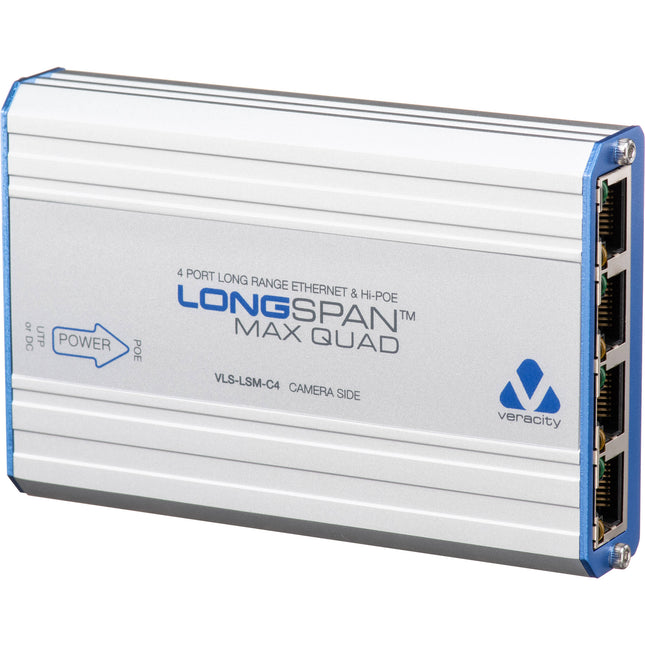 Veracity LONGSPAN Max Quad Cámara Extensor 8 Puertos PoE+ 400W 2690 Pies