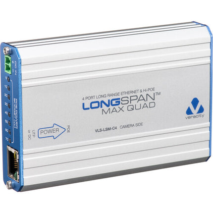 Veracity LONGSPAN Max Quad Cámara Extensor 8 Puertos PoE+ 400W 2690 Pies