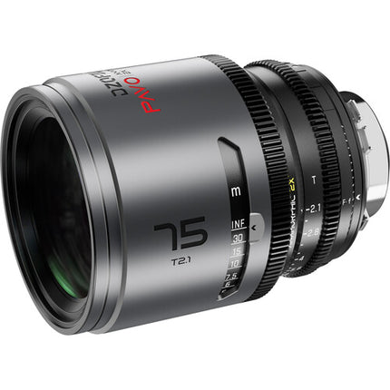 DZOFilm PAVO 75mm T2.1 Objetivo Anamórfico Prime 2x Montura PL EF Vista en Pies