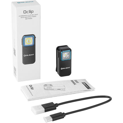 Olight Oclip luz recargable clip 300 lúmenes 30 horas batería USB-C negra