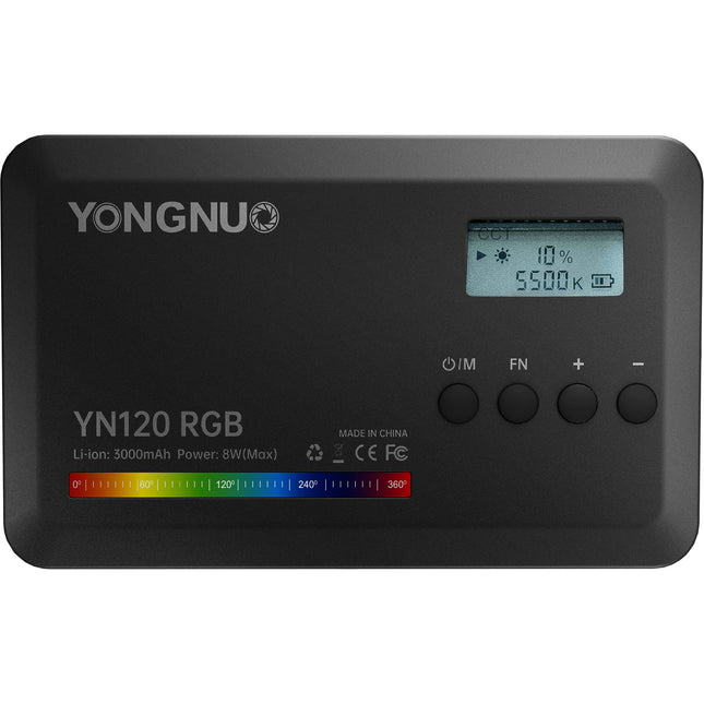 Yongnuo YN120 Panel LED RGB Luz 194 Lux 2500-9900K Batería USB-C