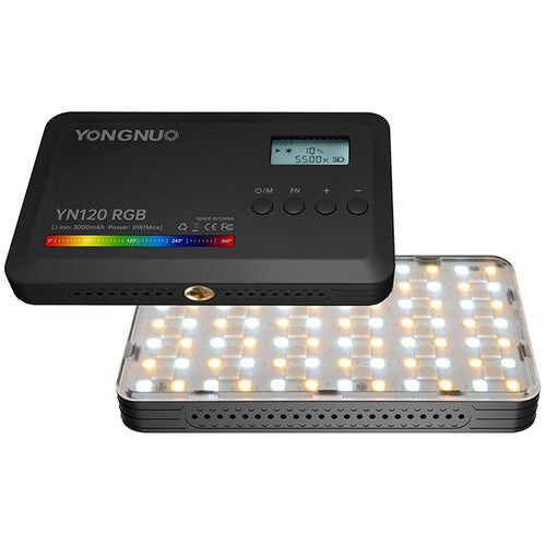 Yongnuo YN120 Panel LED RGB Luz 194 Lux 2500-9900K Batería USB-C