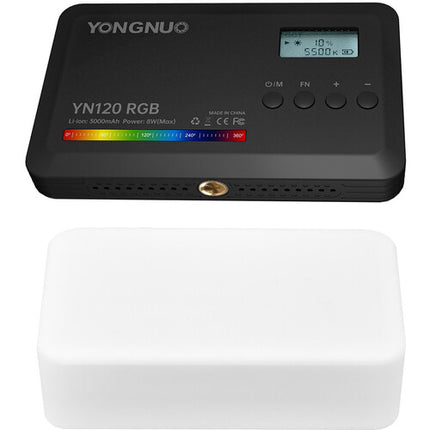 Yongnuo YN120 Panel LED RGB Luz 194 Lux 2500-9900K Batería USB-C