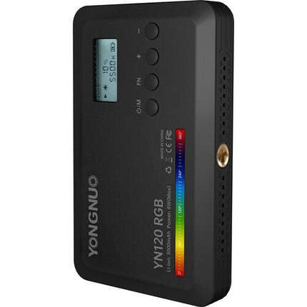 Yongnuo YN120 Panel LED RGB Luz 194 Lux 2500-9900K Batería USB-C