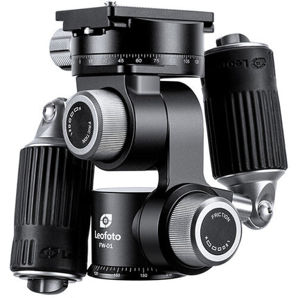 Leofoto FW-01 Cabezal Pan Tilt 3 Vías Capacidad 22 lb con Plato NP-60 Arca-Type
