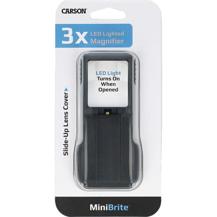 Carson PO-25 Lupa iluminada 3x con diseño compacto y luz LED integrada