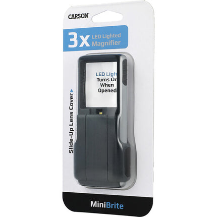Carson PO-25 Lupa iluminada 3x con diseño compacto y luz LED integrada