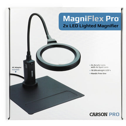 Carson 2x Pro Series Lupa LED con 16 LEDs Base Magnética y Pinza