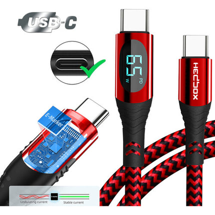 Hedbox Cable de carga USB-C LED 120 cm Carga rápida 480 Mb/s