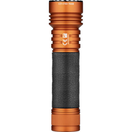 Olight Seeker 4 Pro Linterna Recargable LED 4600 lúmenes naranja con funda y carga USB-C