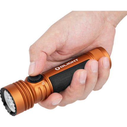 Olight Seeker 4 Pro Linterna Recargable LED 4600 lúmenes naranja con funda y carga USB-C