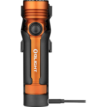 Olight Seeker 4 Pro Linterna Recargable LED 4600 lúmenes naranja con funda y carga USB-C