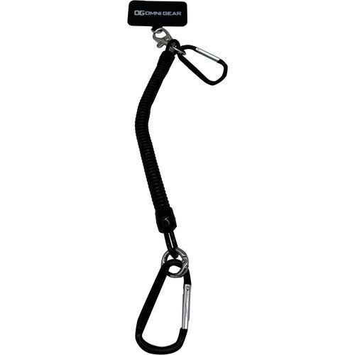 Gig Gear Drop Stop Phone Tether negro cuerda en espiral 10 pulgadas seguro con mosquetón