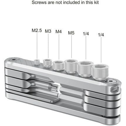 SmallRig AAK2213D herramienta multiuso plegable acero 7 destornilladores 5 orificios rosca