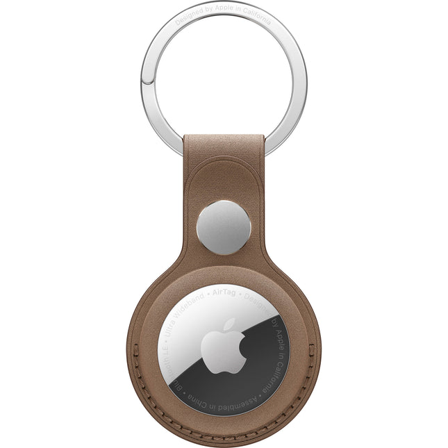 Apple AirTag Llavero FineWoven Taupe Microtwill Duradero Acero Inoxidable Anillo