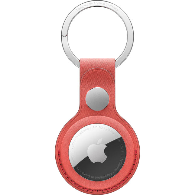 Apple AirTag Funda FineWoven Coral Microtwill Anilla Acero Inoxidable