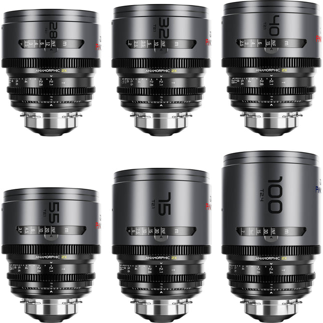 DZOFilm PAVO Set 2x Lentes Anamórficos PL EF Montura 28-100mm T2.1 T2.4 Super35 2 Estuches Rigidos