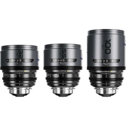 DZOFilm PAVO Set de 3 Lentes Anamórficas 32 55 100mm T2.1 T2.4 PL EF