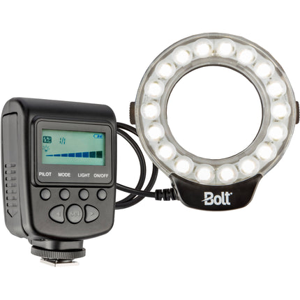 Bolt VM-160-V2 Luz Anillo LED Macro 18 LEDs 8 Niveles Brillo 3200K Filtro