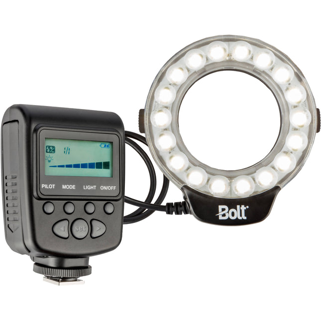 Bolt VM-160-V2 Luz Anillo LED Macro 18 LEDs 8 Niveles Brillo 3200K Filtro