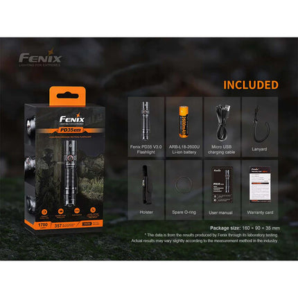 Fenix PD35 V3.0 Linterna Recargable 1700 Lúmenes con Batería 18650
