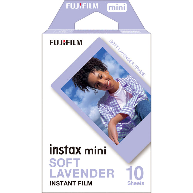 FUJIFILM instax mini película instantánea 10 exposiciones tamaño tarjeta lavanda