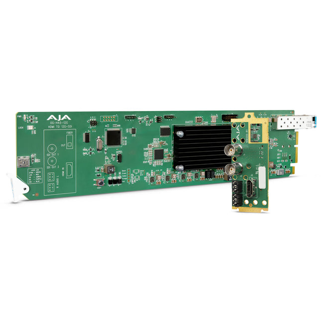 AJA OG-HA5-12G-T OpenGear Convertidor HDMI 2.0 a 12G-SDI 4K60 HDR con Fibra óptica LC