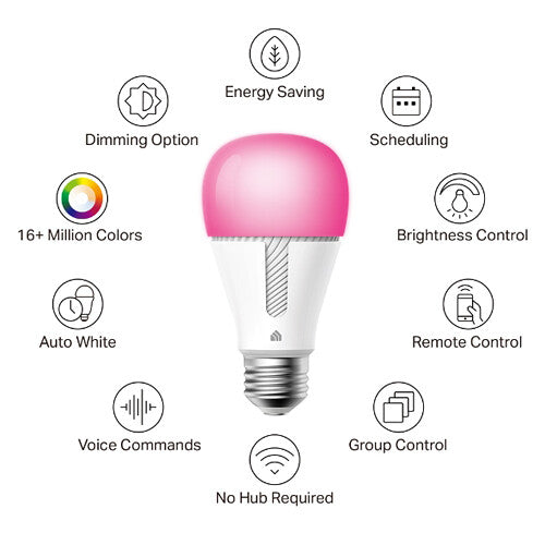 TP-Link KL135 Kasa bombilla inteligente Wi-Fi multicolor 1000 lúmenes 4 pack