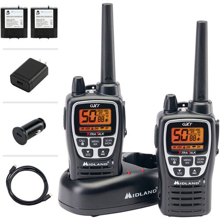 Midland GXT3000VP4 Radio GMRS 2 Pack Alcance 36 Millas Radio NOAA