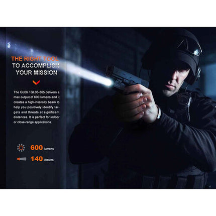 Fenix GL06 Linterna táctica recargable para Glock y Picatinny 600 lúmenes