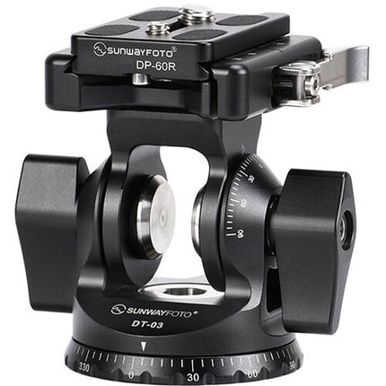 Sunwayfoto DT-03 Cabezal Tilt con Capacidad 33 lb Altura 3.3" y Abrazadera Arca-Type