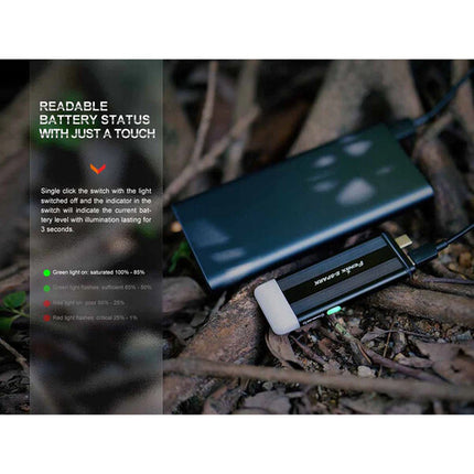 Fenix E-Spark Linterna Recargable Llavero 100 Lúmenes 800mAh USB-C