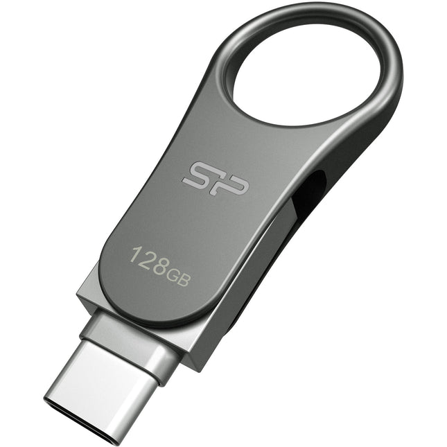 Silicon Power Mobile C80 Unidad Flash USB 3.2 Gen 1 128GB Dual USB-A USB-C Titanio