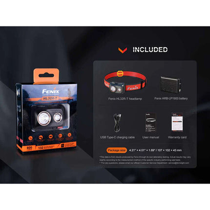 Fenix HL32R-T Linterna Frontal Recargable 800 lúmenes 128 m USB-C