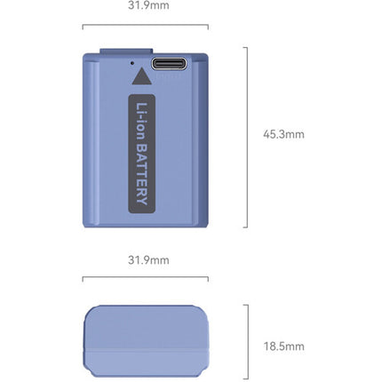 SmallRig Batería NP-FW50 USB-C 1030mAh Azul para cámaras Sony