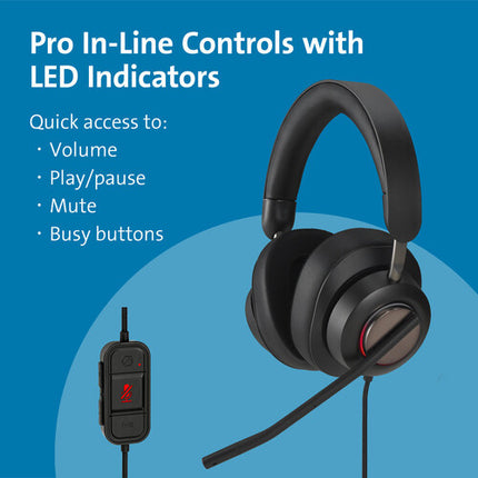 Kensington H2000 Auriculares Over-Ear USB-C 40mm Micrófono Dual