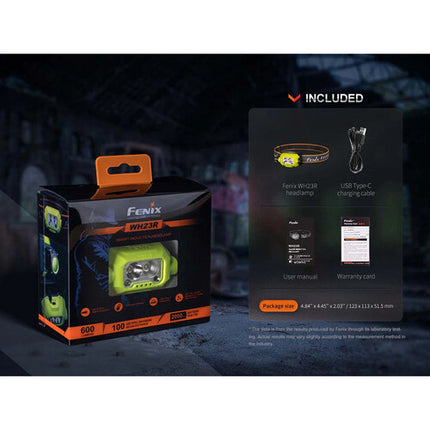 Fenix WH23R Linterna Frontal de Trabajo Luz 600 lúmenes 100 m USB-C