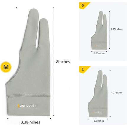 Xencelabs Guante para Dibujo Pequeño Gris Protege y Reduce Fricción