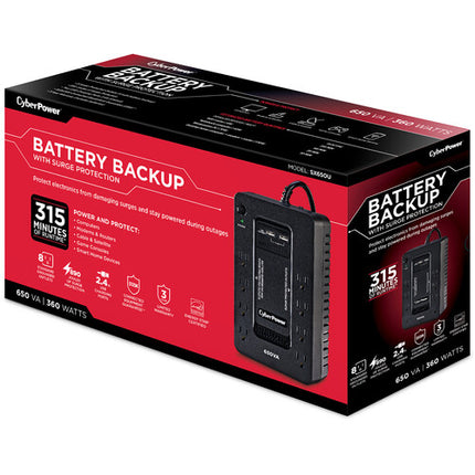 CyberPower SX650U Sistema de Respaldo de Batería 650VA 360W 8 Salidas