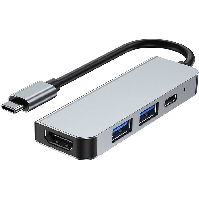 Adaptador Multipuerto USB-C 4 en 1 CAMVATE Plata HDMI 4K 30Hz 87W PD