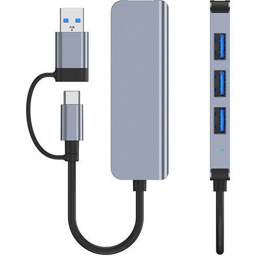 CAMVATE Hub USB-A 4 Puertos USB 3.0 Aluminio Indicador LED