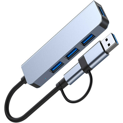 CAMVATE Hub USB-A 4 Puertos USB 3.0 Aluminio Indicador LED