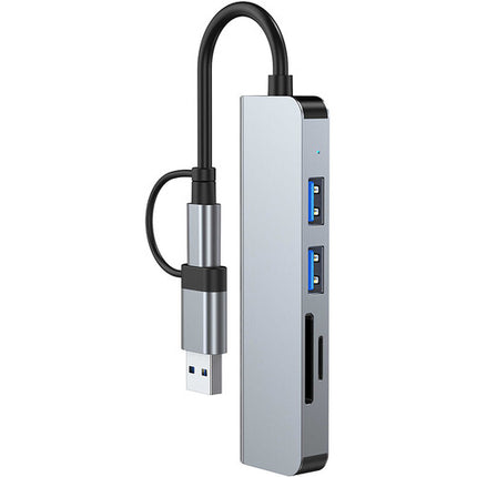 CAMVATE Docking Station 5 en 1 Adaptador Multipuerto Plata USB 3.2 Gen 1 SD microSD