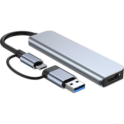CAMVATE Docking Station 5 en 1 Adaptador Multipuerto Plata USB 3.2 Gen 1 SD microSD