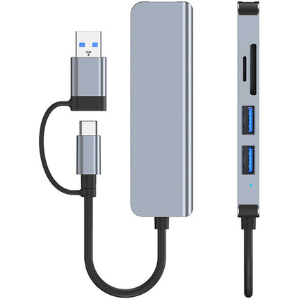 CAMVATE Docking Station 5 en 1 Adaptador Multipuerto Plata USB 3.2 Gen 1 SD microSD