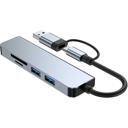 CAMVATE Docking Station 5 en 1 Adaptador Multipuerto Plata USB 3.2 Gen 1 SD microSD