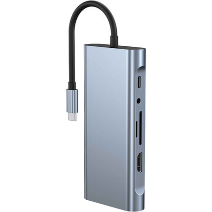 CAMVATE adaptador multipuerto USB-C 11 en 1 plata 100W PD HDMI VGA