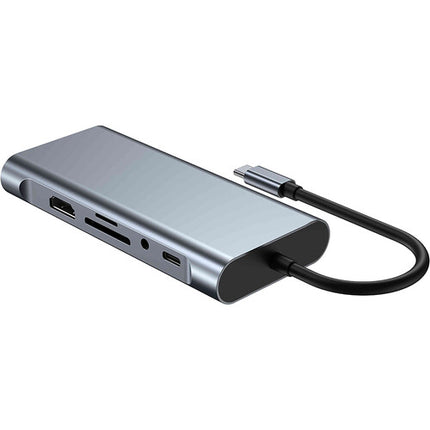 CAMVATE adaptador multipuerto USB-C 11 en 1 plata 100W PD HDMI VGA