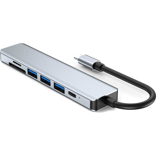 CAMVATE Adaptador USB-C 7 en 1 Plata HDMI 4K 87W USB Power Delivery