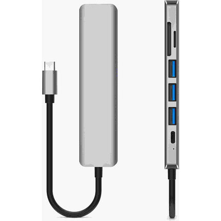 CAMVATE Adaptador USB-C 7 en 1 Plata HDMI 4K 87W USB Power Delivery
